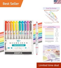Mildliner Dual-Tip Highlighter Set, Broad and Fine Tips, No Bleed, Ideal for ...