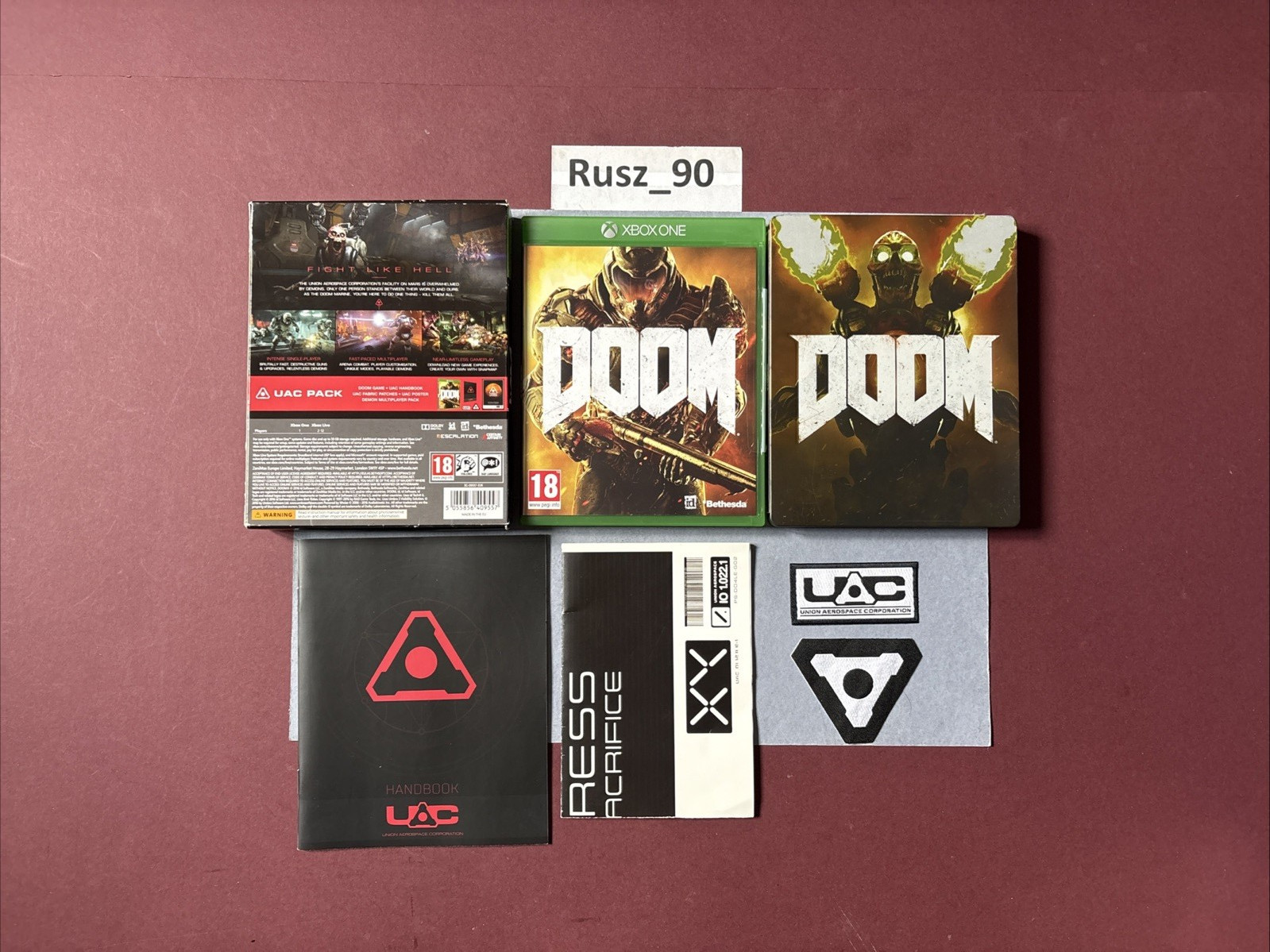 DOOM 2016 Xbox One UAC Pack & Steelbook Edition Bundle PEGI 18 UK PAL CIB