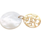 ESTATE SOLID 10K YELLOW WHITE GOLD ANGEL MOTHER OF PEARL PENDANT #7833 — photo 2