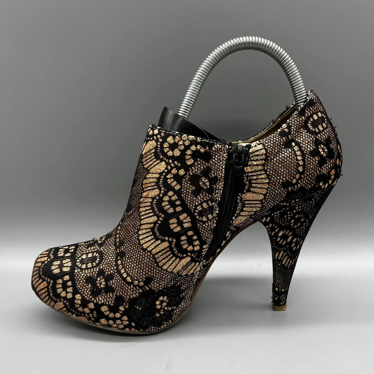 Zapatos Anne Michelle dorados negros Steampunk Academia para mujer Reino Unido 7 UE 40