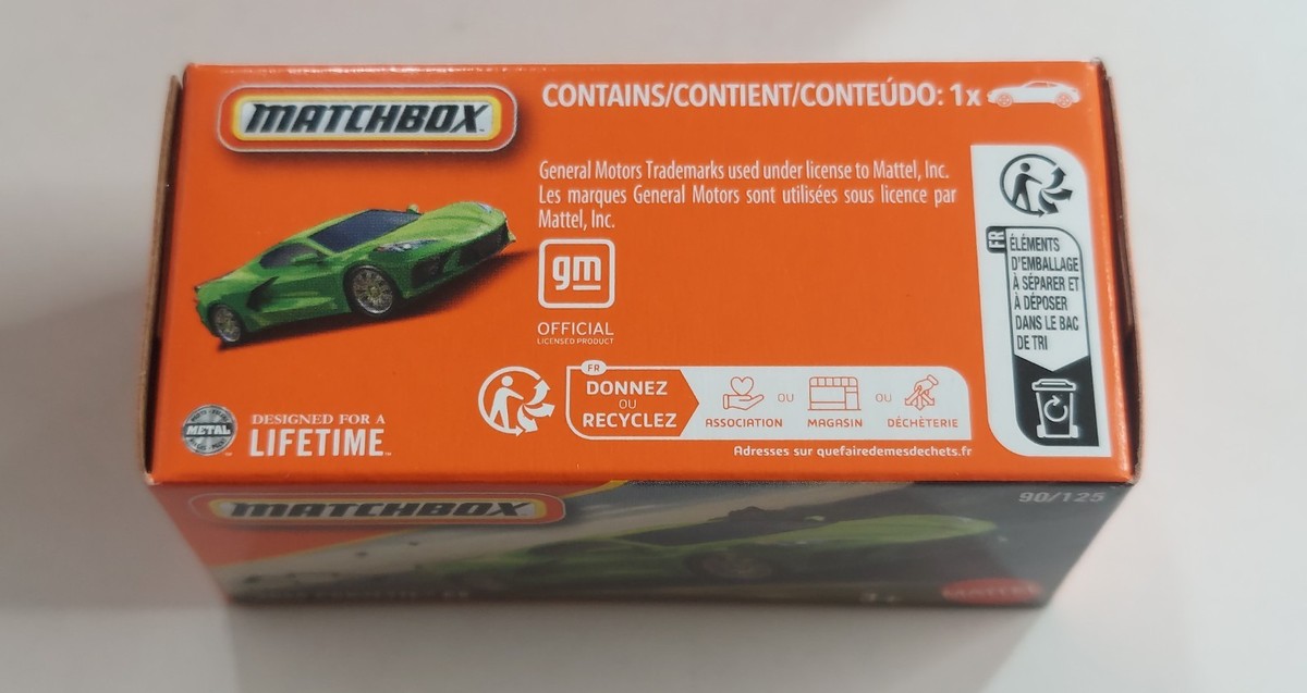 2020 Corvette C8 90/125 Matchbox 2025 POWER GRABS JBV49 MBX Road