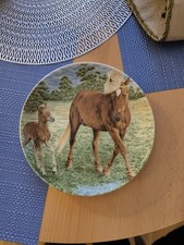 Geschenk Wandteller Porzellan von AK Keiser Porzellanfabrik , Mit Pferden Motiv
