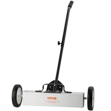 VEVOR 18" Magnetic Sweeper with Wheels 45lbs Rolling Sweeper Lawn Yard Grass