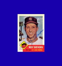 Roy Sievers 1991 Topps Archives 1953 Topps #67 - Browns - Signed AUTO (d. 2017)