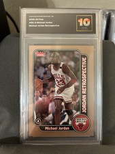 Michael Jordan -2008 FLEER JORDAN RETROSPECTIVE #MJ-9 Graded 10! Gem Mint Bulls