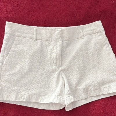 Cynthia Rowley White Chino Shorts Women s 6 Cotton Twill Zip Pockets Mid Rise