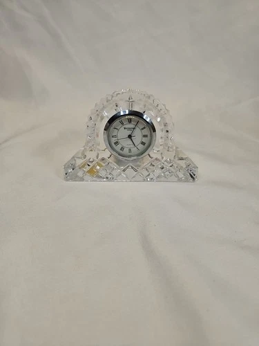 Vintage Ireland Waterford Crystal Small Mini Mantle Clock w/Waterford Clock Face