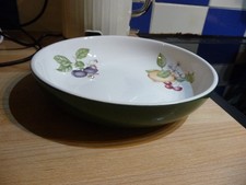 St Michael Ashberry fruit design ceramic green and white service bowl 10"