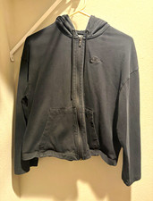 Nike Women's Solid Gray Full Zip Hooded Hoodie Long Sleeve Size S
