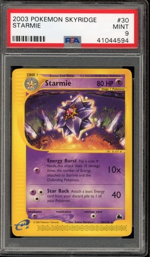 Pokemon Starmie Skyridge NON Holo Rare #30 PSA 9 Mint
