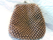 Vintage Plastic Beaded Change Purse  please read 
