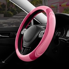 Car Steering Wheel Cover - Microfiber Leather Steering Wheel Wrap Pink HotPink