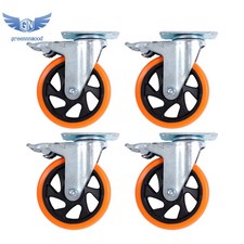 5 inch Swivel Caster Wheels with Dual Locking, Heavy Duty Castors Set of 4