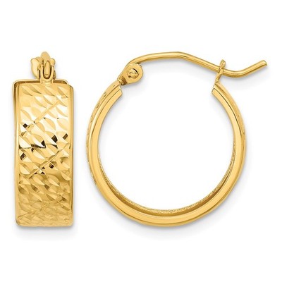 10 Karat Gelbgold Diamantschliff Runde Form Creolen L-18 mm, B-6 mm