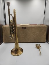 Ambassador F.E. Olds and Sons Trumpet with Case Vintage Antique Brass