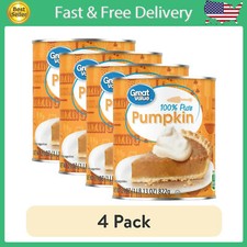 New Great Value 100 Pure Canned Pumpkin, 29 oz Can 4 pack Free Shipping