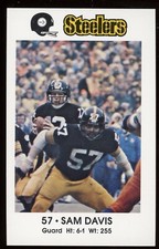 1982 Police Team Issue SAM DAVIS RC STEELERS COCA COLA KIWANIS CLUB