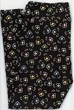 TC2 LuLaRoe Tall & Curvy2 Leggings Dog Faces Puppy  Pet on Black NWT W55