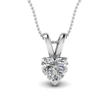 Silver Plated Heart Shape Pendant Necklace With Rolo Chain Fashion Jewelry Women