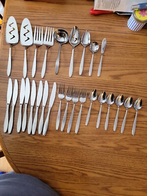 Embassy Classic Stainless Easterling Rhineland Forks Spoons Knives Silver 27 pcs
