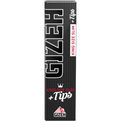 GEQUIP SHOP Gizeh Black King Size Slim + Tips 1 Heft (34 Blatt & 34 Tips)