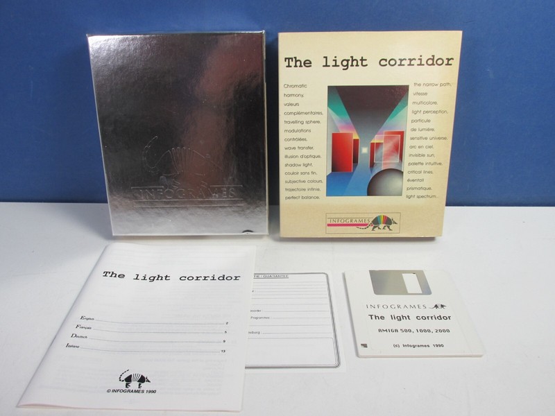 vintage COMMODORE AMIGA THE LIGHT CORRIDOR DISK VIDEO GAME box A500 A1200