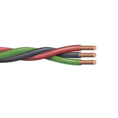 Fil De Pompe Submersible – 12/2 AWG – 50 Pieds – Torsadé – Neuf