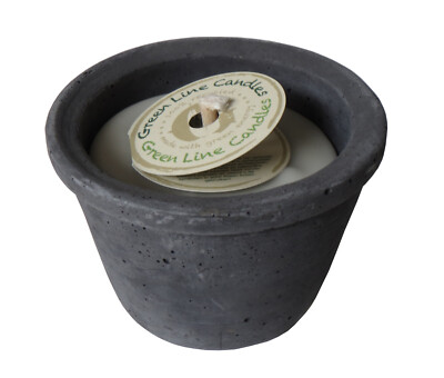 Bolsius Green Line Concrete, 90/160mm, rund, schwarz, 12h