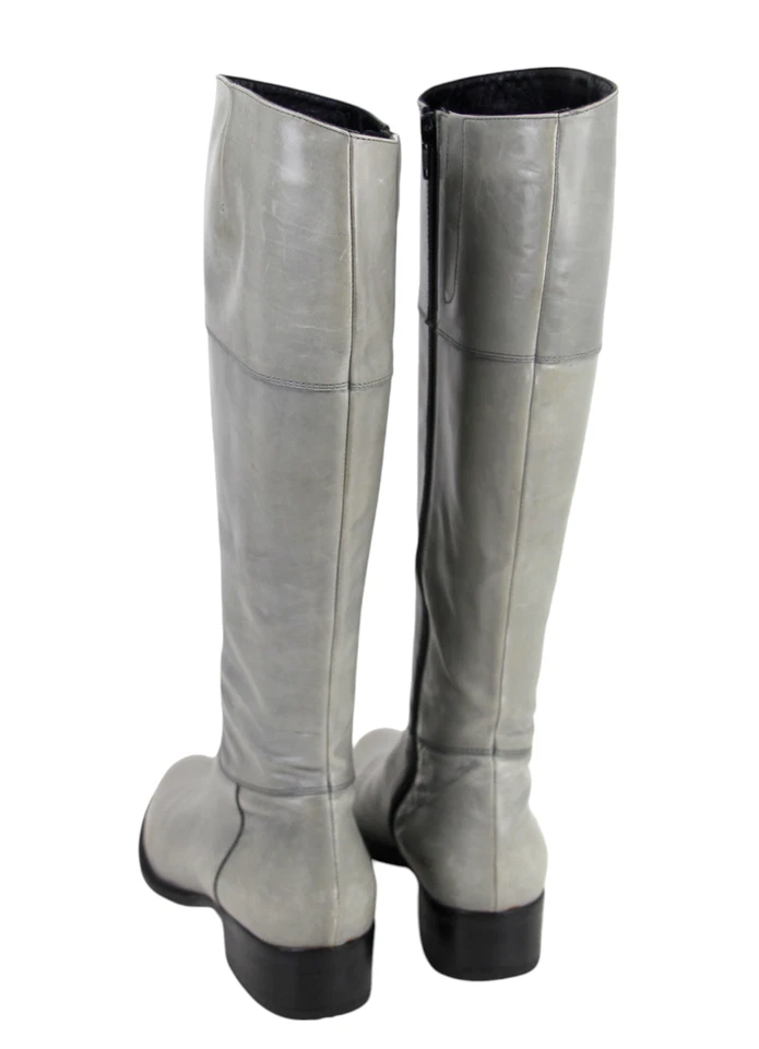 BOTAS COLISEE DE SACHA GRIS CUERO GENUINO TACÓN BAJO PUNTA REDONDA CREMALLERA LATERAL Talla 37.5 Foto 3 de 4