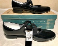 LEO  S TIE TAP SHOE ADULT 5.5 TEMPO STUDENT BLACK PATENT LEATHER SIZE Sz 5.5 M