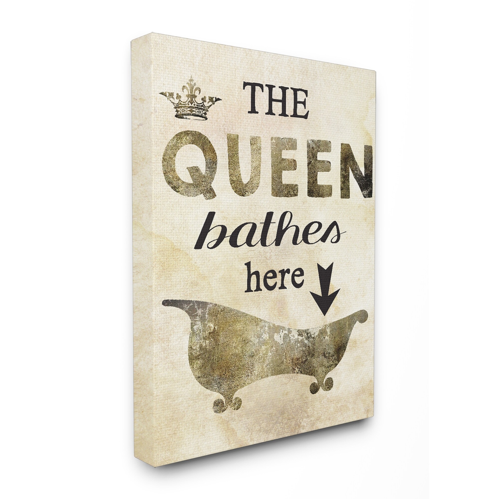 Stupell 'The Queen Bathes Here Tub' Stretched Canvas Wall  16 x 20