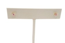 14k Yellow Gold Pink Cubic Zirconia Earrings