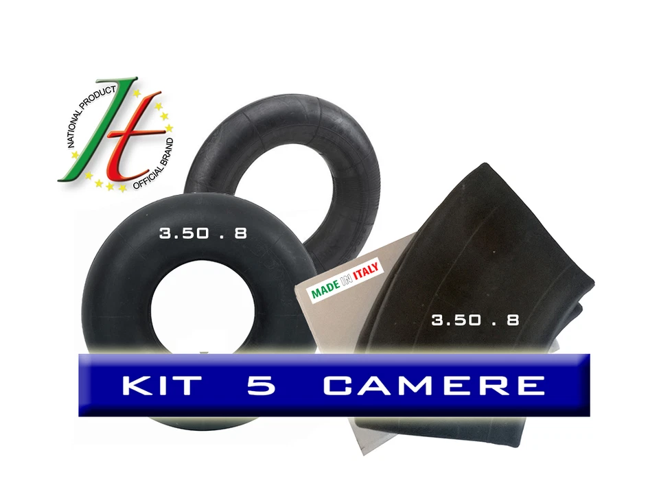 MADE IN ITALY CAMERA D' ARIA PER RUOTA CARRIOLA MODELLO VESPA 3.50- 8 RINFORZATA 5 PEZZI