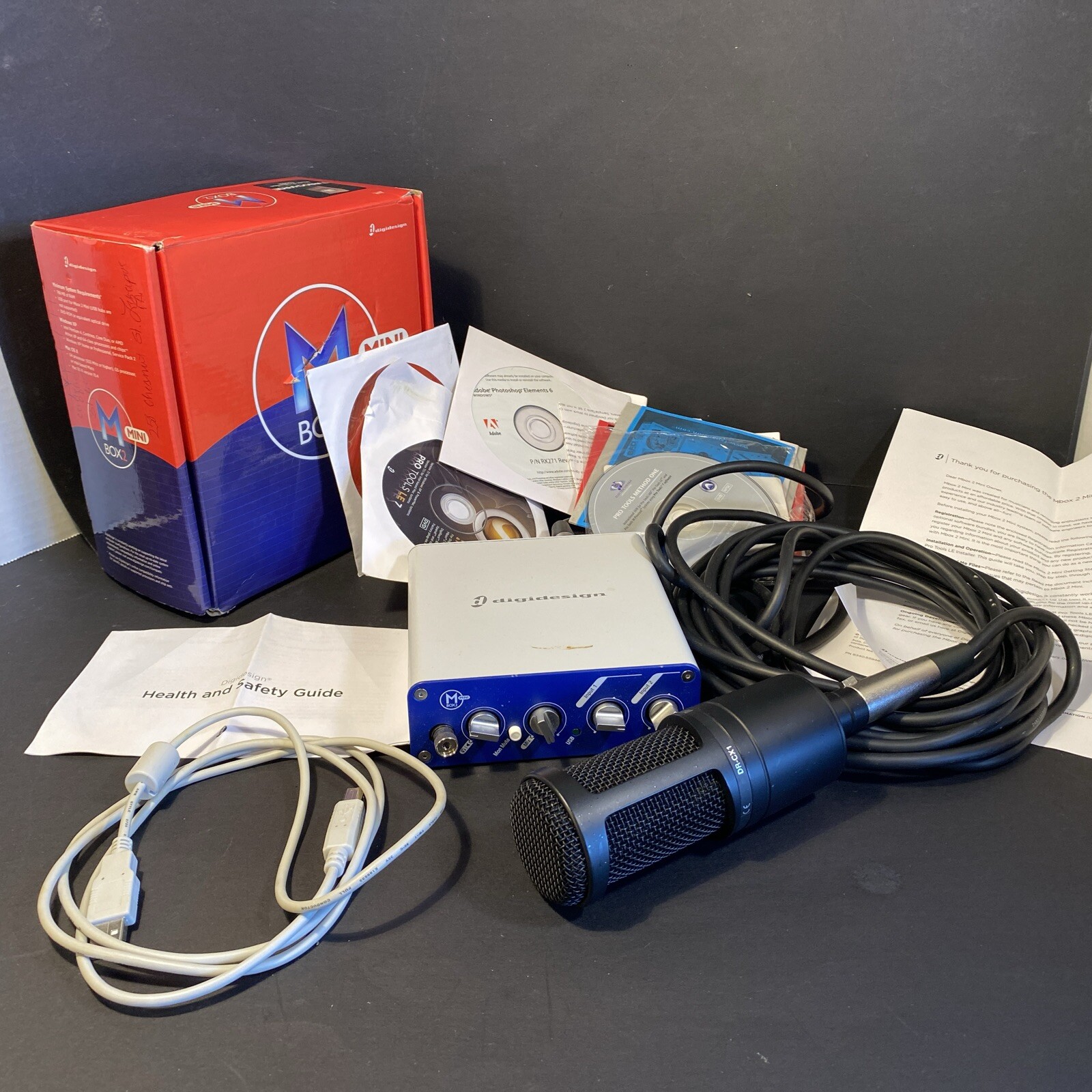 Digidesign Mbox2 Mini USB Audio/MIDI Interface Digital W/ Cardioid Condenser Lot