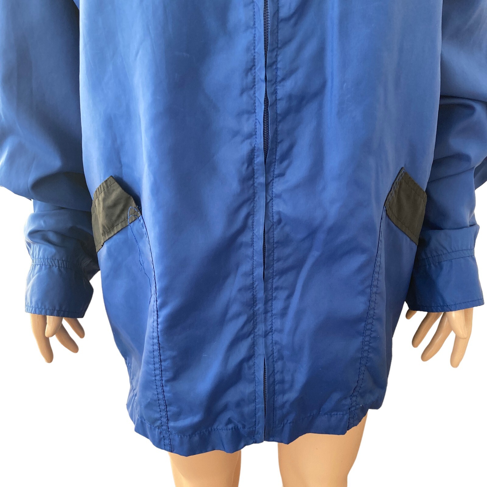 Vintage Levis Jacket Mens XL Blue Black Windbreaker Lightweight Full Zip thumbnail 9