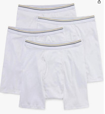 Stafford 12-Pair Men's Underwear Cotton Boxer Brief White- 3XL