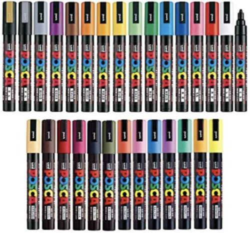 29 5M Medium Posca Markers with Reversible Tips, Set of Medium