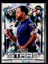 2024 Leaf Metal Stars PBA Bowling PBA7 Anthony Simonsen SILVER CRACK ICE #d /12