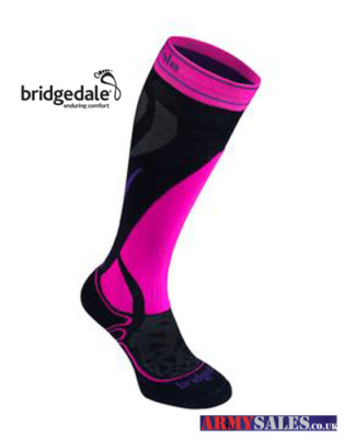 Bridgedale Vertige Midweight Damen Skisocken schwarz/fluro pink