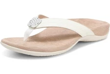 Vionic Avena Thong Post Sandal Arch Support Womens 11 White Orthotic New