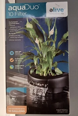 ELIVE AquaDuo 10 Dual Purpose Aquarium Filter & Natural Aquaponics Filter Sealed New