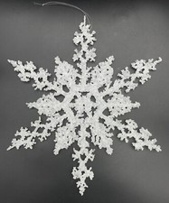 Christmas Large Snowflake White Iridescent 9" Snowflake Ornament