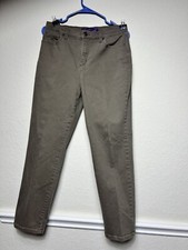 Gloria Vanderbilt Womens Jeans Amanda Green Denim High Rise Pockets Size 8