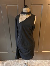 Nasty Gal Black Party Bar Dress One Sleeve Size 14 New With Tags