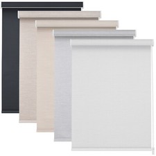 100 Blackout Roller Shades Thermal Insulated Fabric Blind Window Blinds-5colors