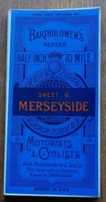 Bartholomew's Revised Tourists & Cyclists cloth Map. Sheet 8 Merseyside