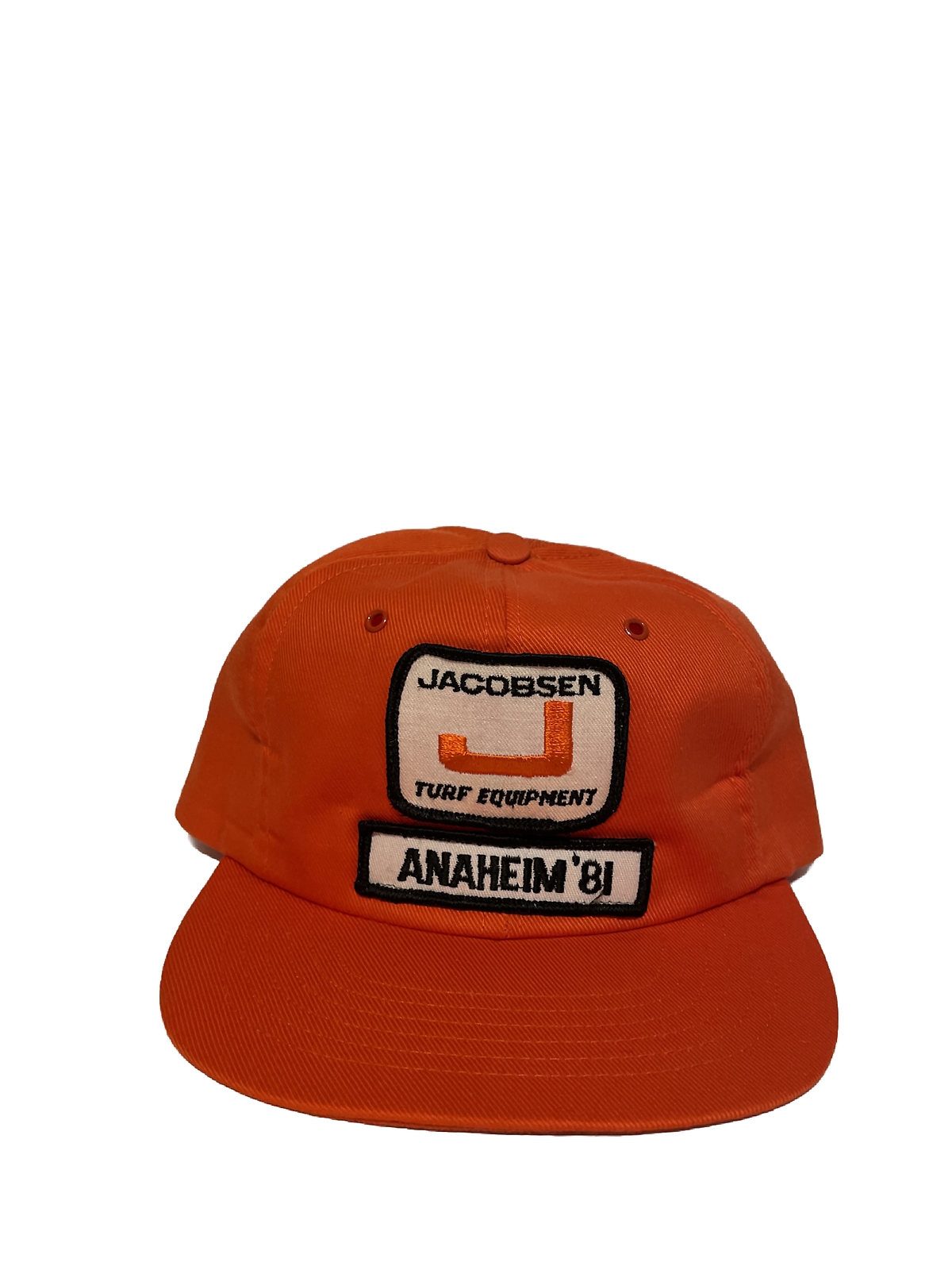 Vintage 80’s Jacobsen Turf Equipment Patch Snapback Trucker Hat Anaheim 1981