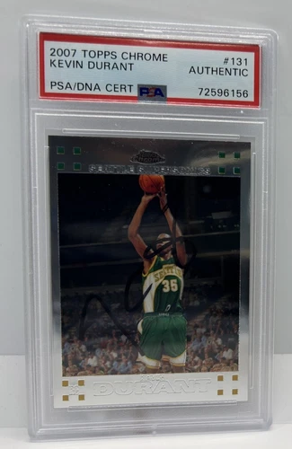 Kevin Durant Signed 2007 Topps Chrome #131 RC Sonics Suns Autograph PSA/DNA