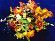 Vintage Millinery Flower Collection Orange Green w/Fruit 1-6" German NE7