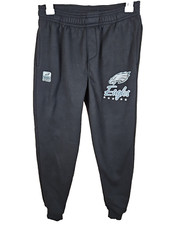PHILADELPHIA EAGLES YOUTH SWEATPANTS SZ L 14-16 BLACK FLEECE BOYS LOGO NFL
